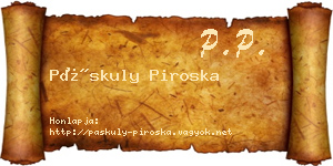 Páskuly Piroska névjegykártya